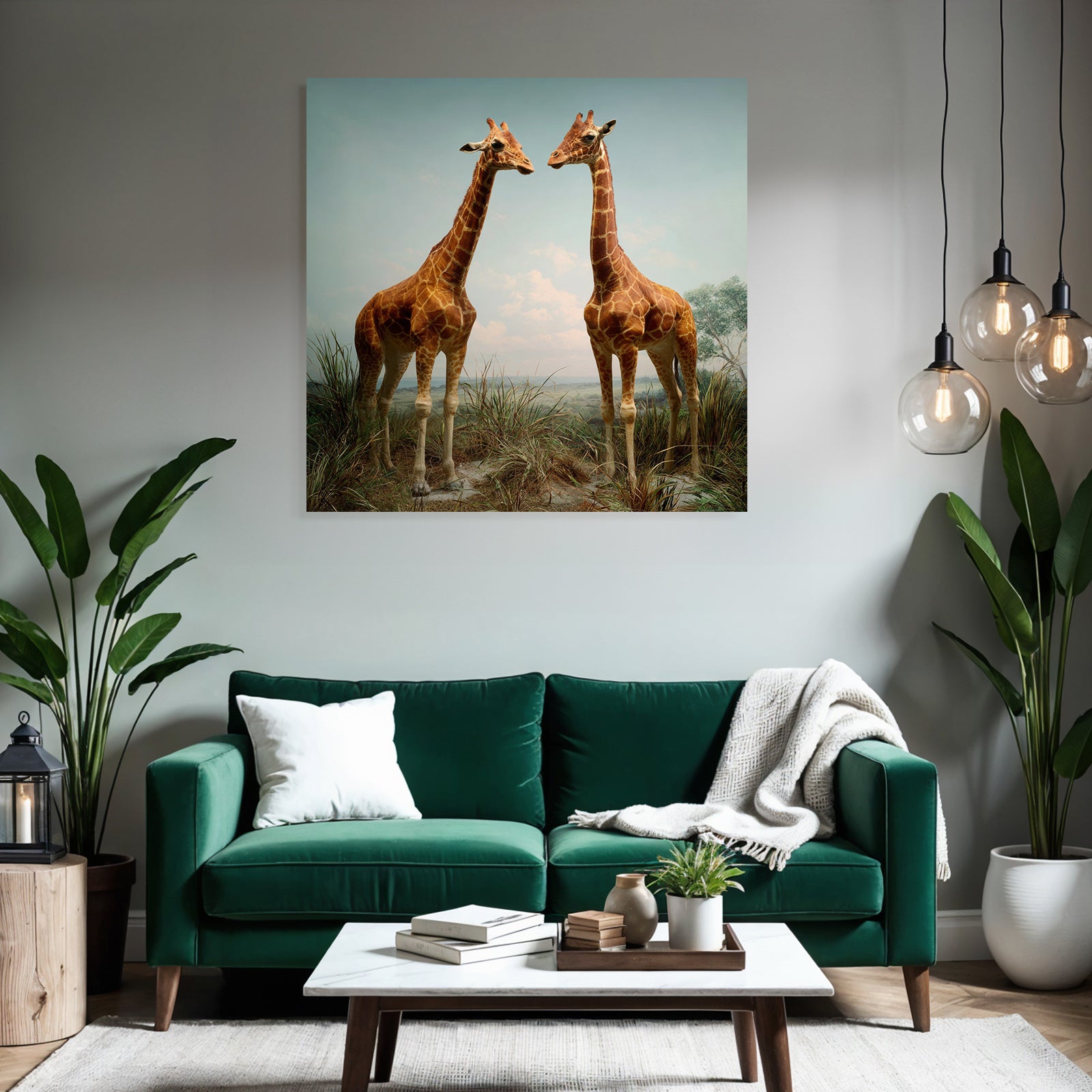 Giraffen Im Savannenlandschaft