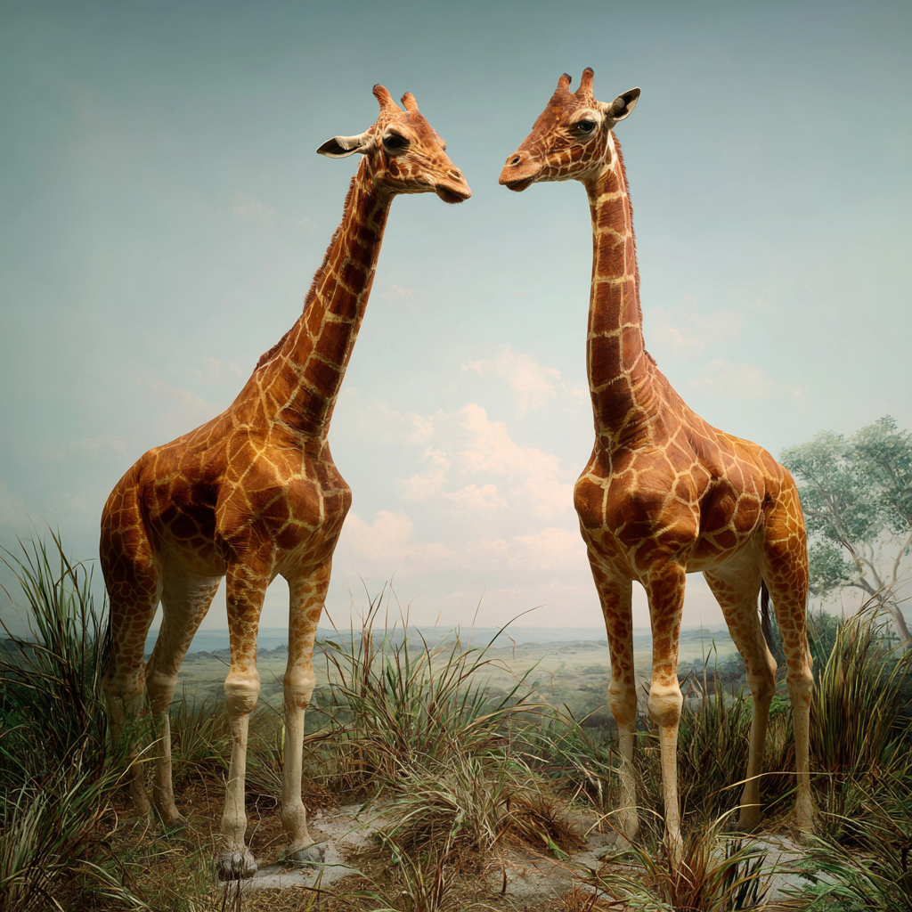 Giraffen Im Savannenlandschaft | Safari und Wildtiere | Tiere