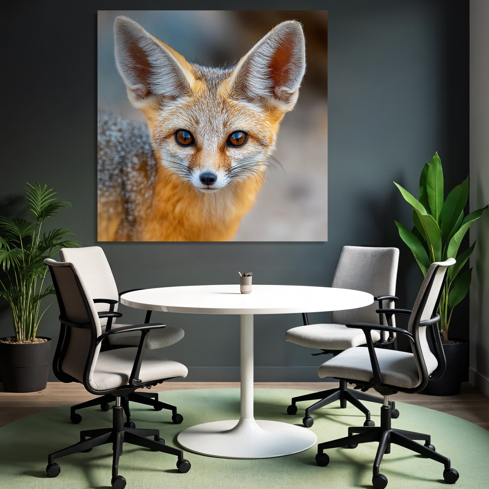 Kleiner Fuchs Mit Grau Orange Fell Grosse Ohren Buschiger Stern