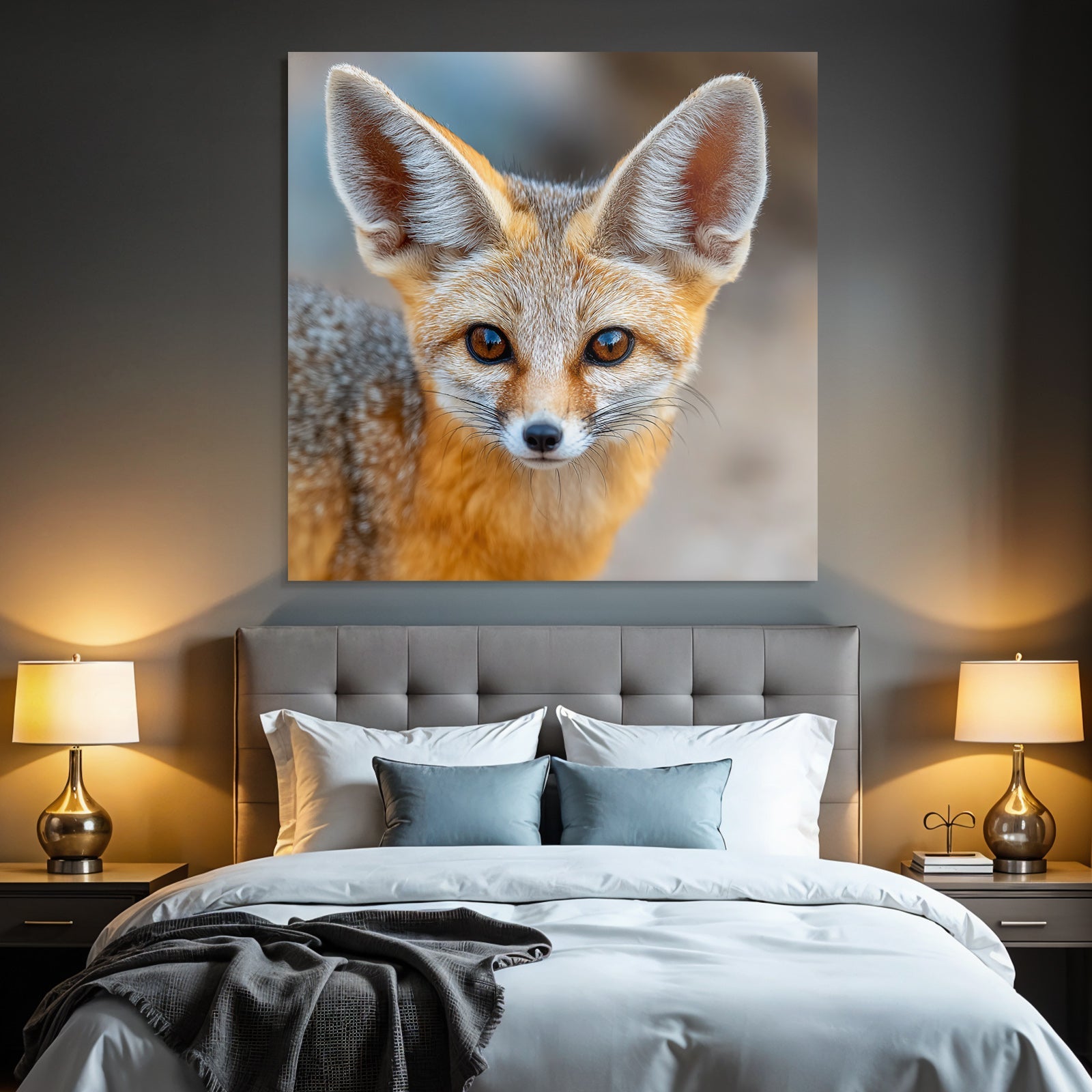 Kleiner Fuchs Mit Grau Orange Fell Grosse Ohren Buschiger Stern