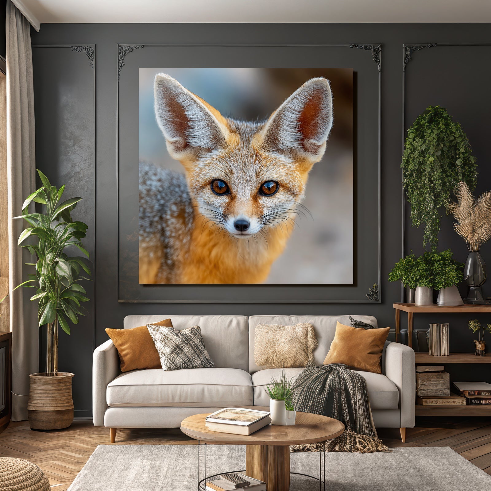 Kleiner Fuchs Mit Grau Orange Fell Grosse Ohren Buschiger Stern