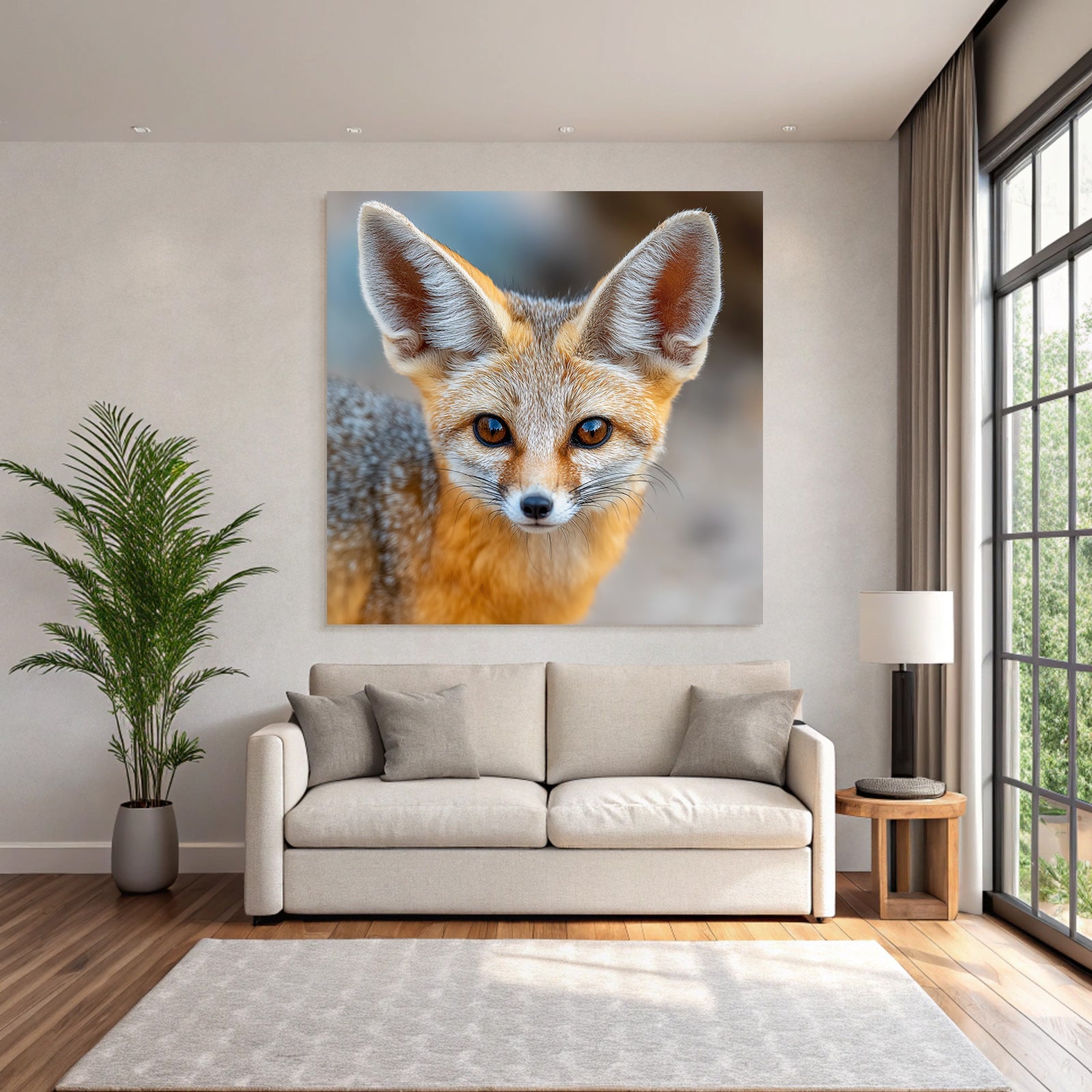 Kleiner Fuchs Mit Grau Orange Fell Grosse Ohren Buschiger Stern