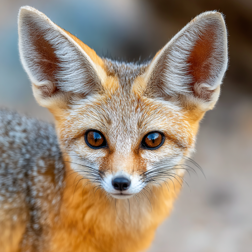 Kleiner Fuchs Mit Grau Orange Fell Grosse Ohren Buschiger Stern | Safari und Wildtiere | Tiere