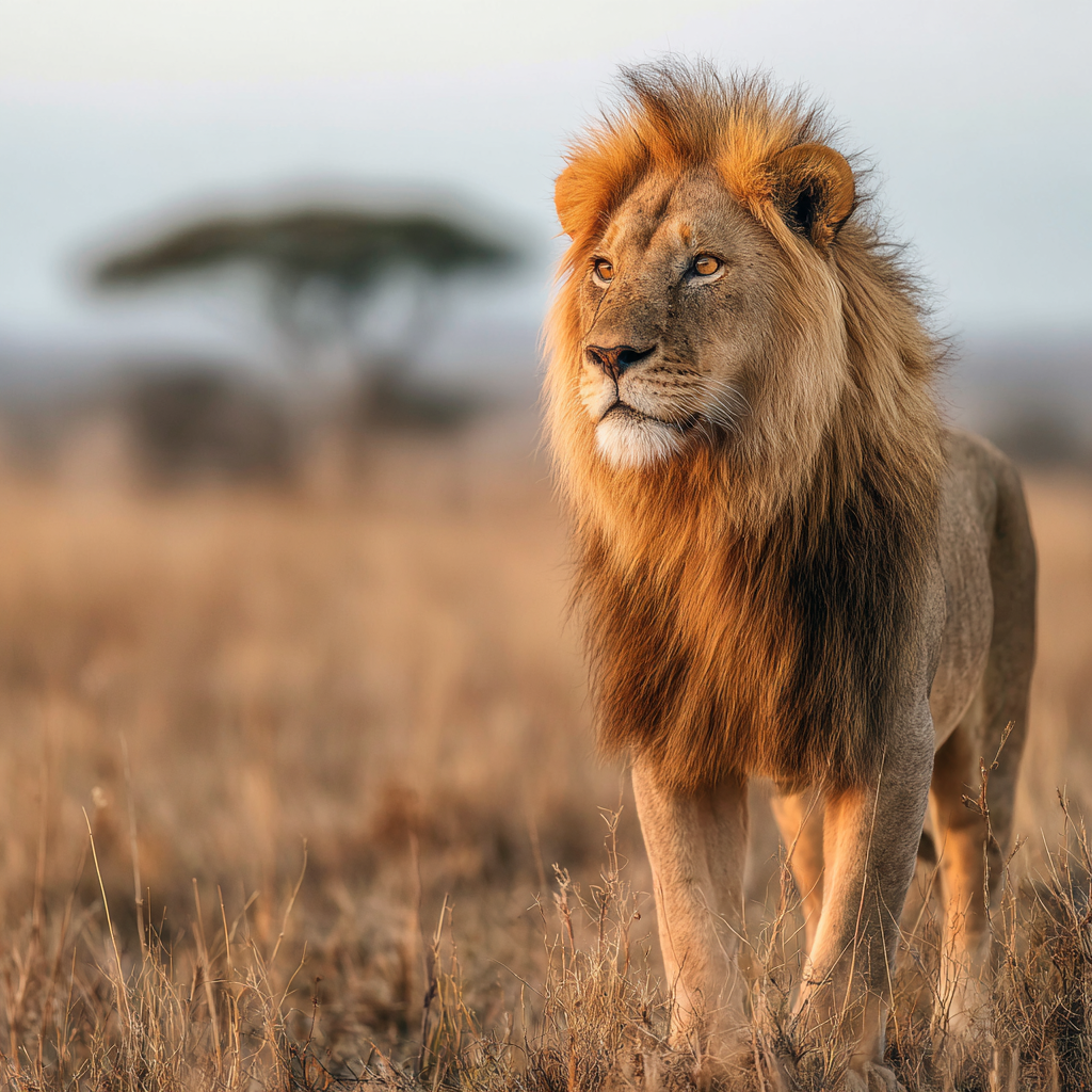 Löwen Im Grüner Land Majestät In Der Savanne | Safari und Wildtiere | Tiere