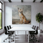 Realistische Kunst Eines Fuchses Im Naturlichen Hintergrund
