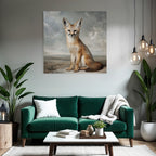 Realistische Kunst Eines Fuchses Im Naturlichen Hintergrund