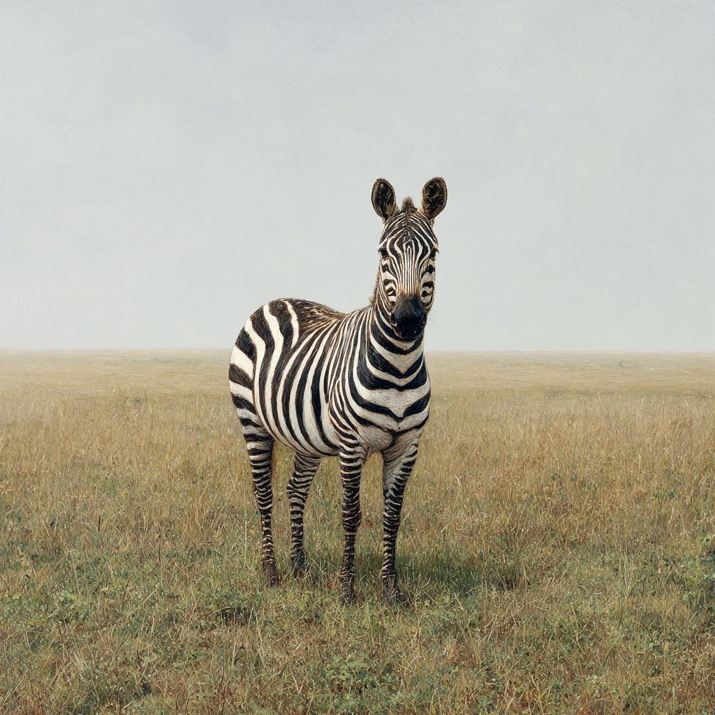 Zebra Im Grasigen Landscape | Safari und Wildtiere | Tiere