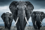 Elefanten Im Wildnis Dramatische Atmosphäre | Safari und Wildtiere | Tiere