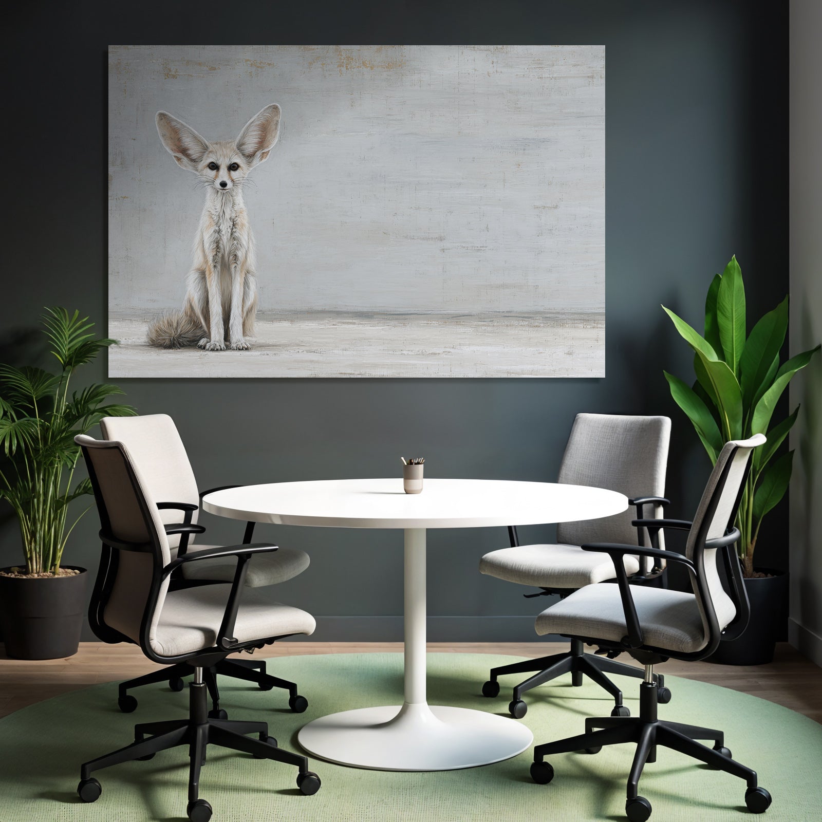 Fennec Fuchs Stilisierte Illustration Mit Grossen Ohren