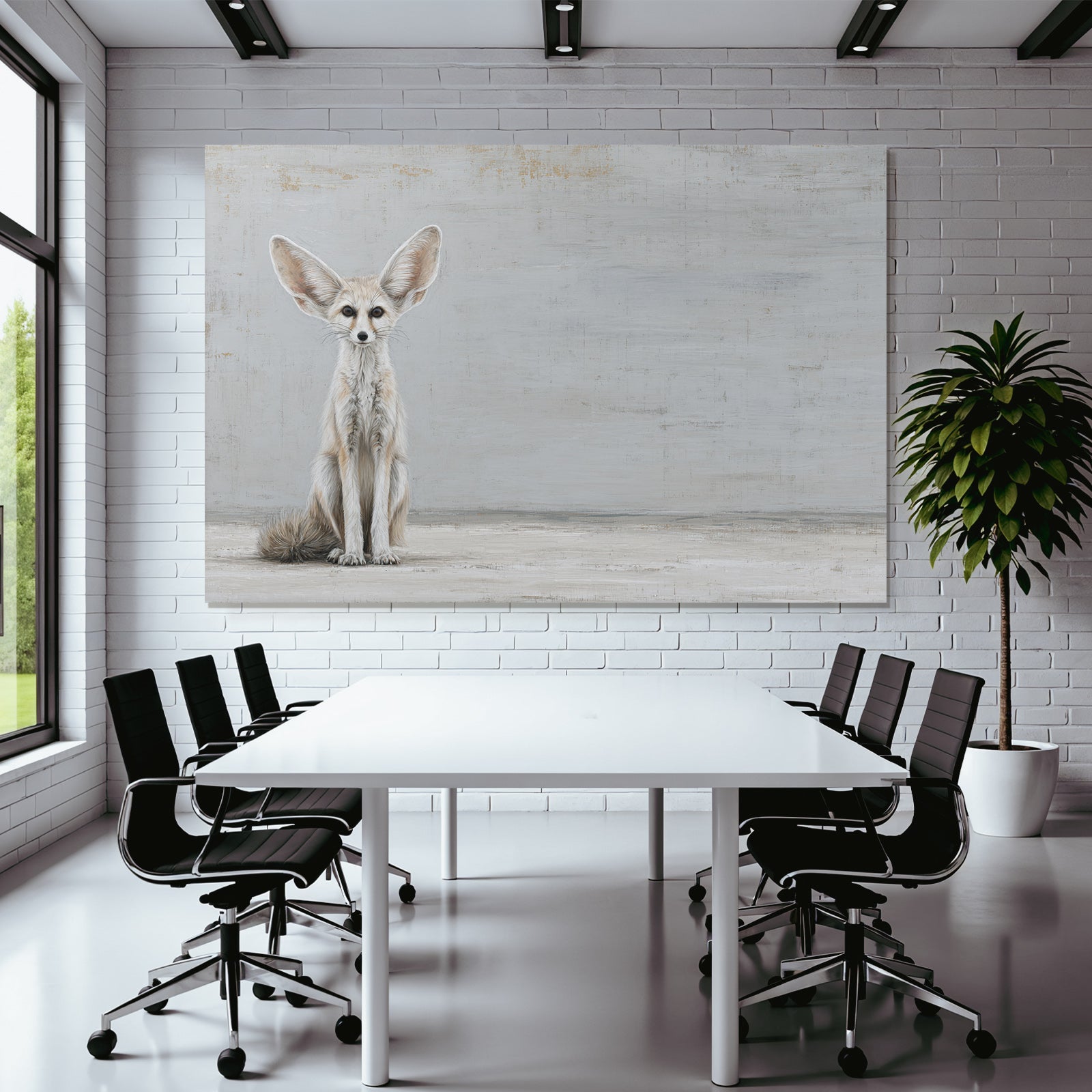 Fennec Fuchs Stilisierte Illustration Mit Grossen Ohren