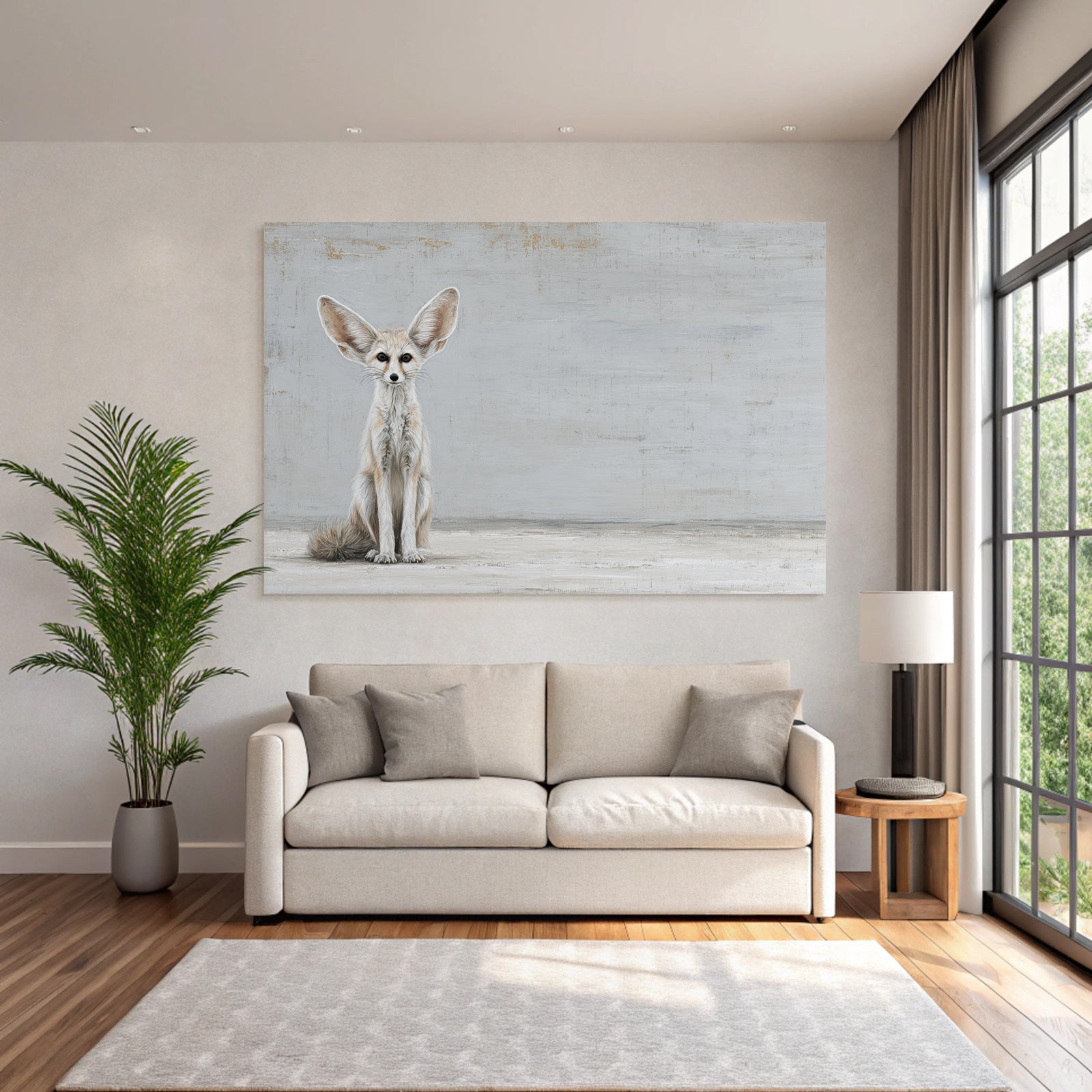 Fennec Fuchs Stilisierte Illustration Mit Grossen Ohren
