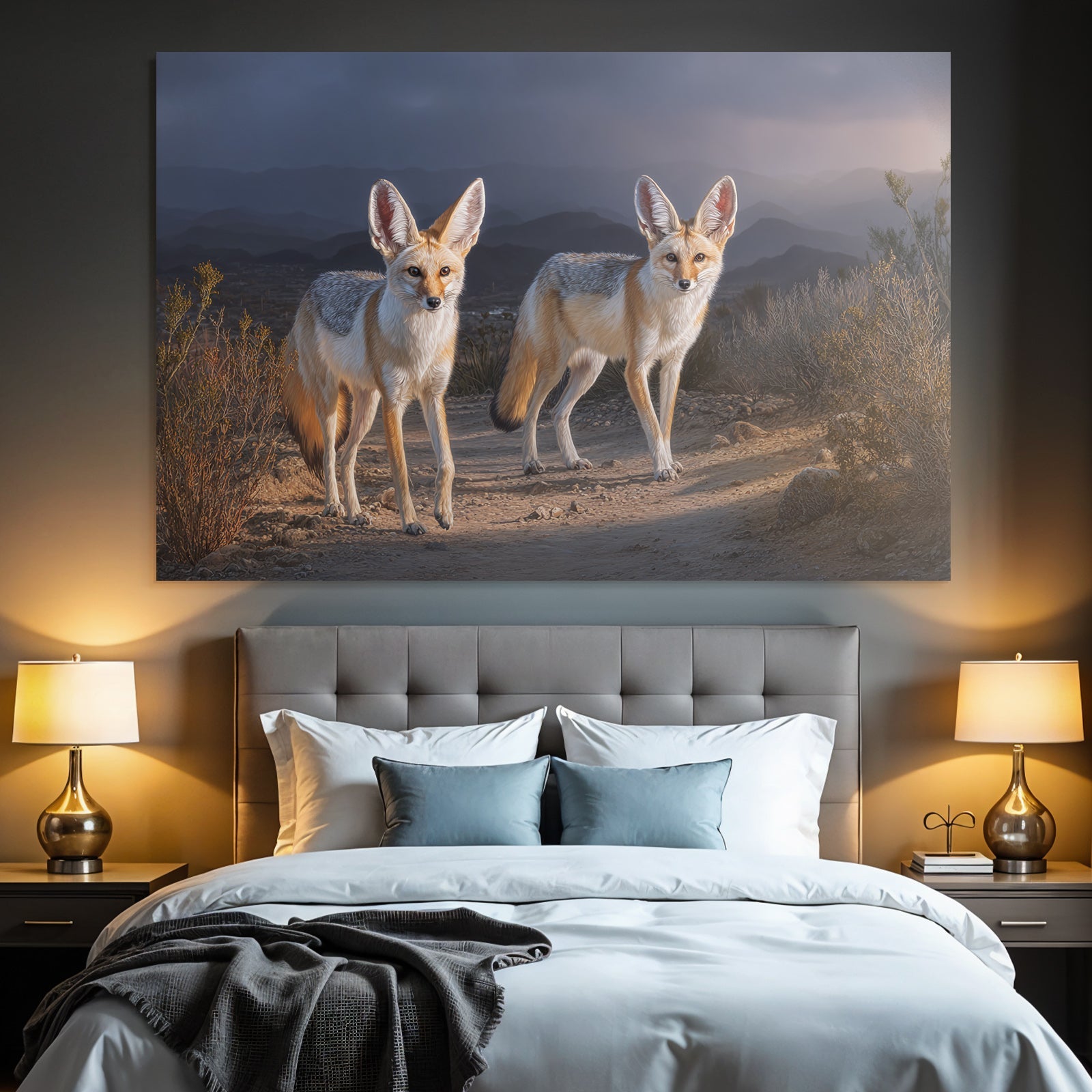 Fennec Füchse In Der Sahara Wüstenlandschaft