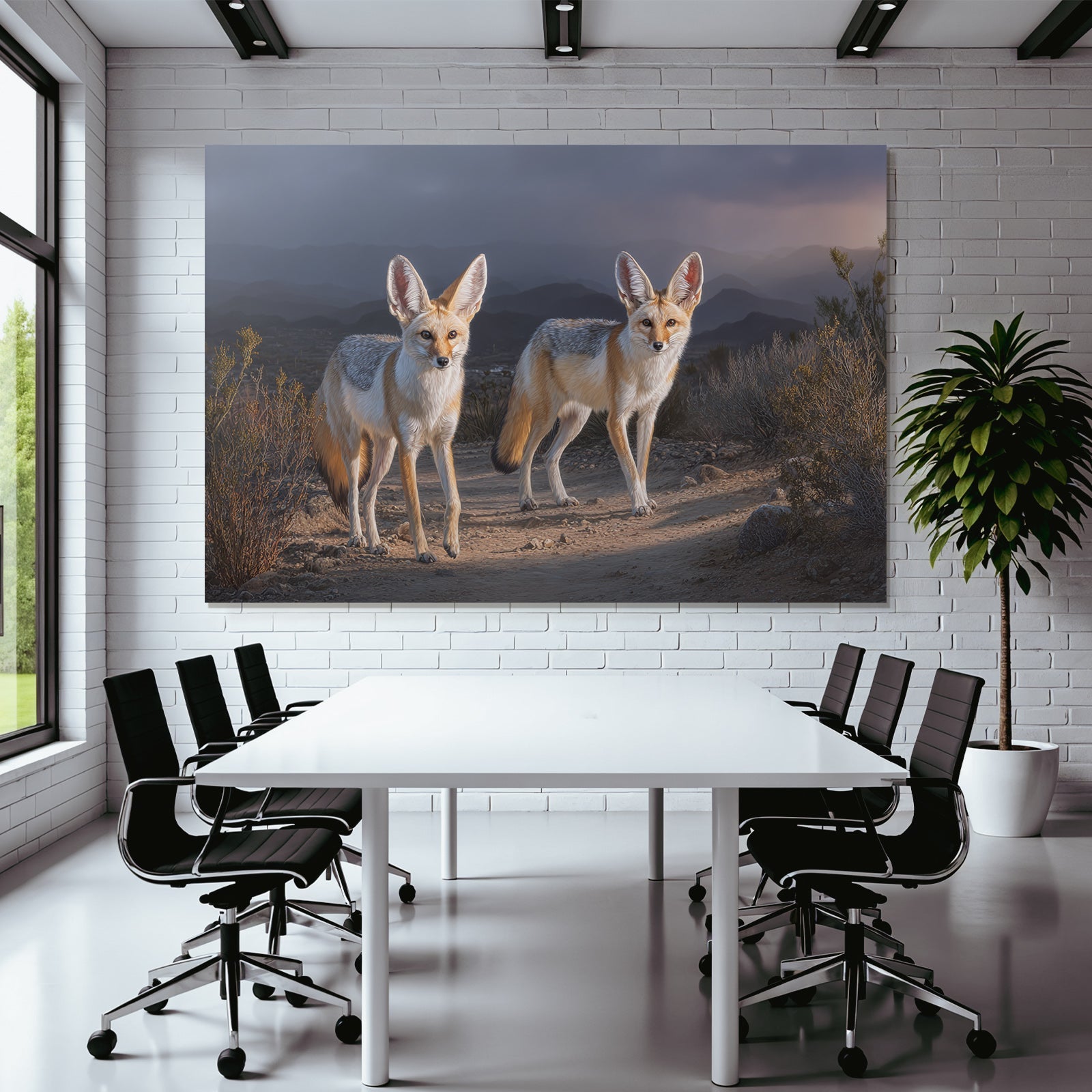 Fennec Füchse In Der Sahara Wüstenlandschaft