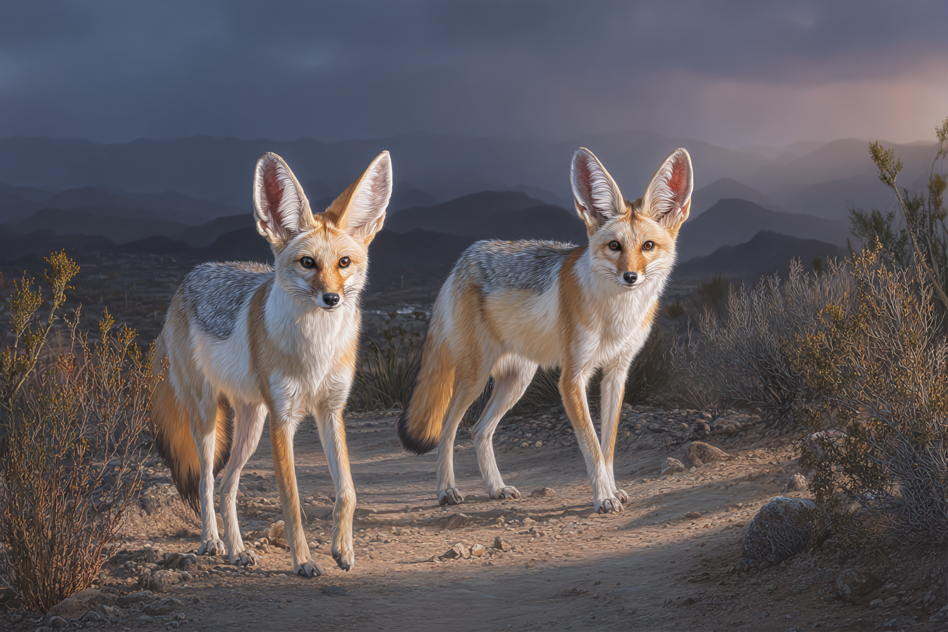 Fennec Füchse In Der Sahara Wüstenlandschaft | Safari und Wildtiere | Tiere