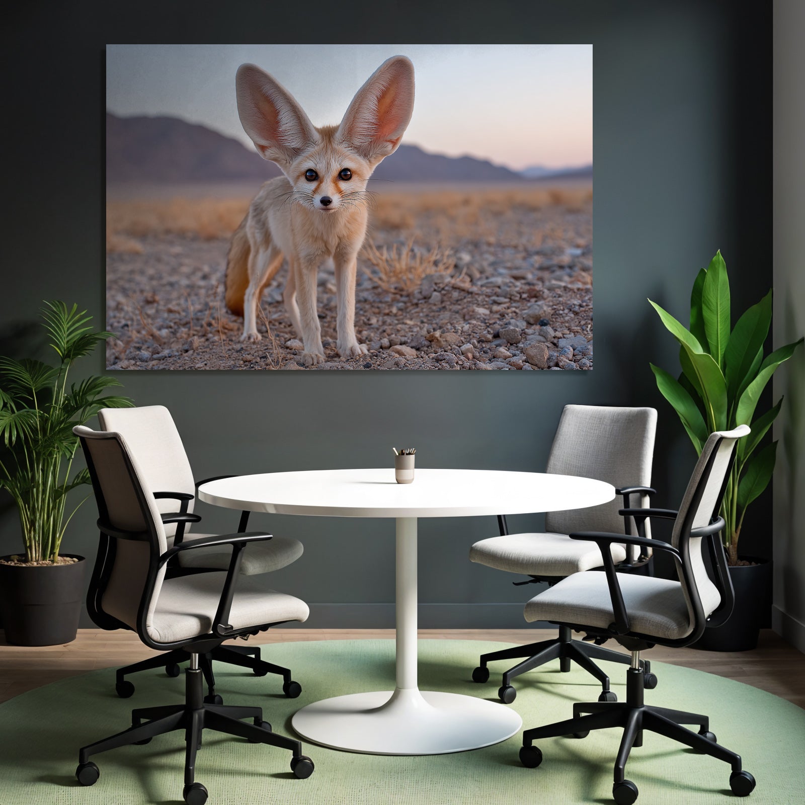 Fennecfuchs In Der Wüste Mit Grossen Ohren