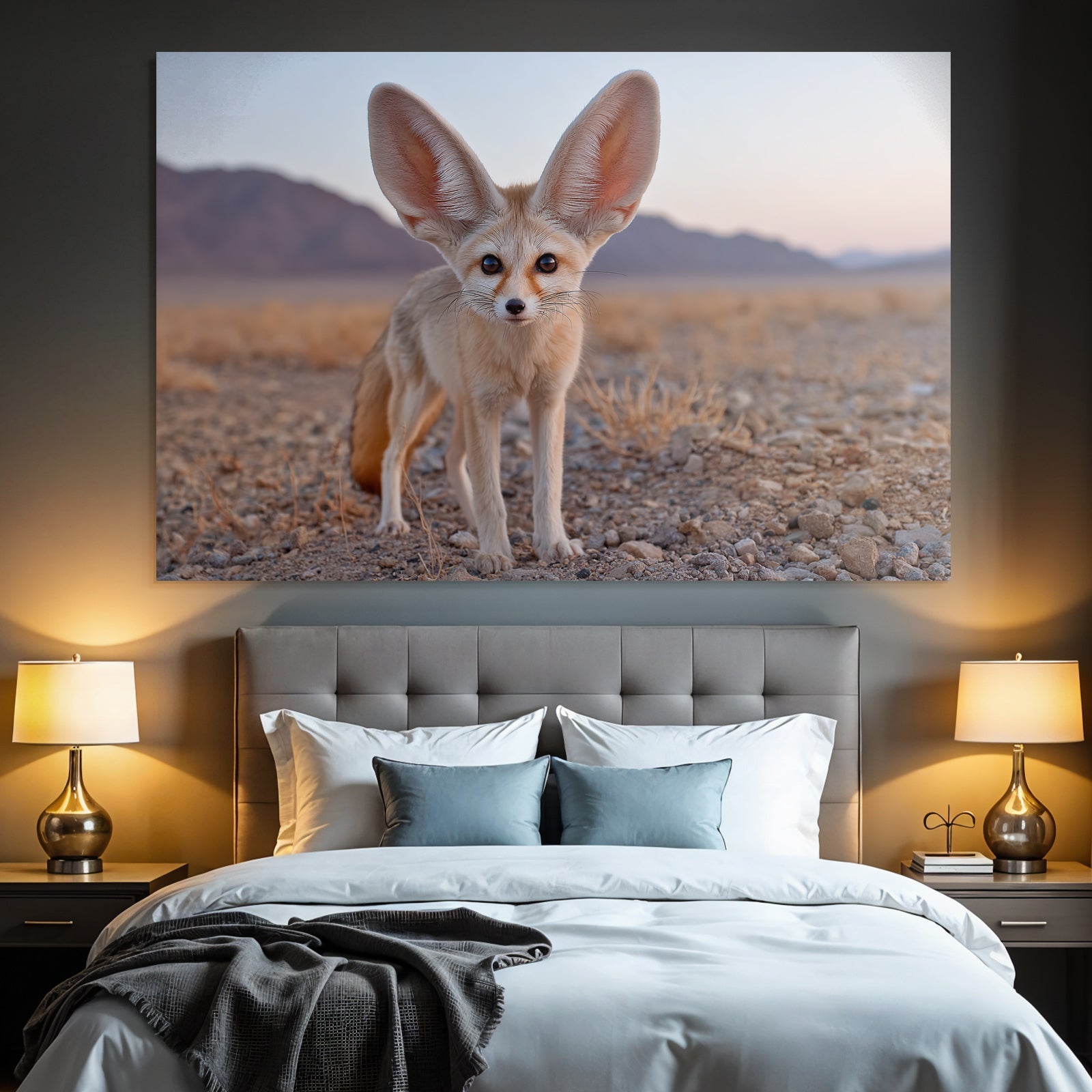 Fennecfuchs In Der Wüste Mit Grossen Ohren