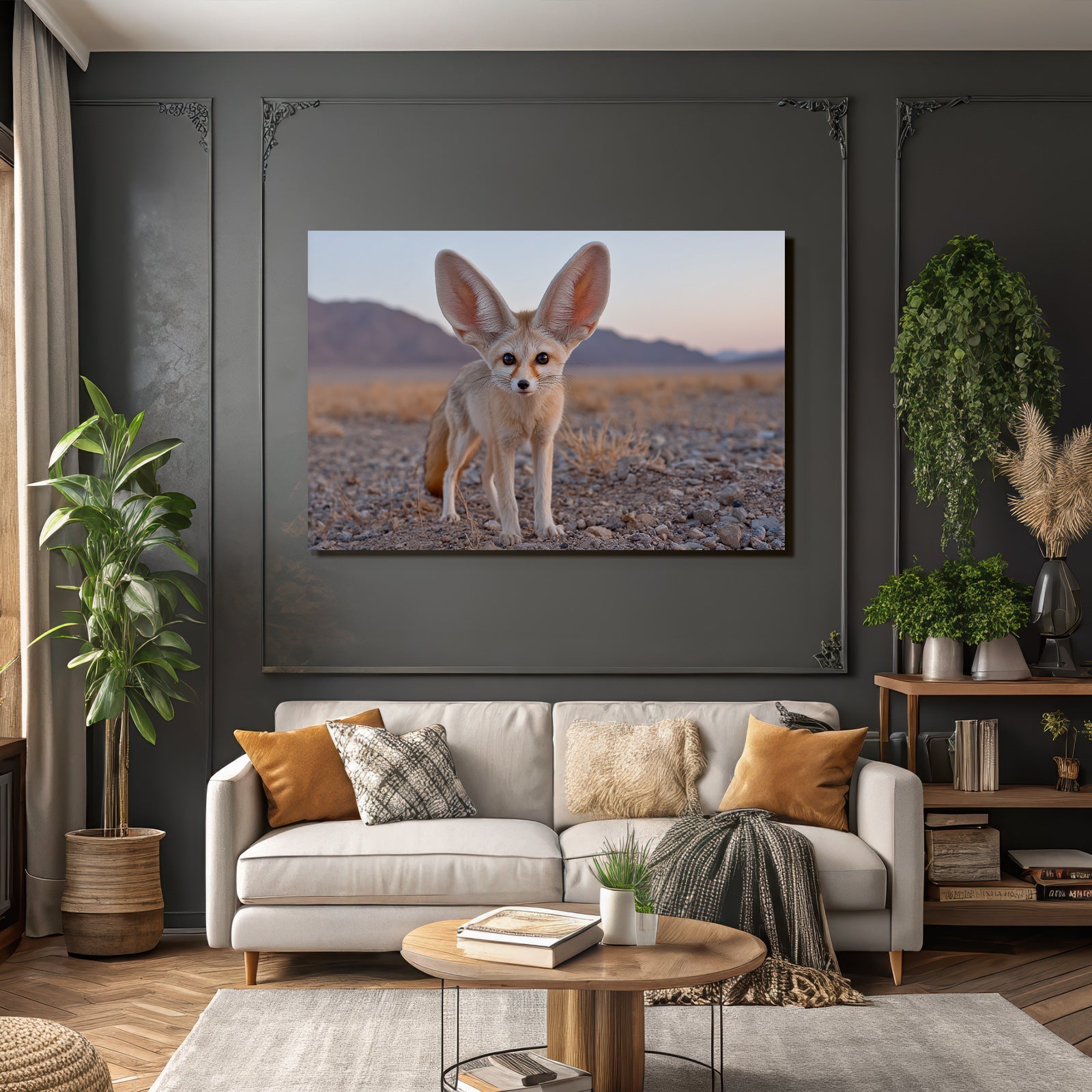 Fennecfuchs In Der Wüste Mit Grossen Ohren