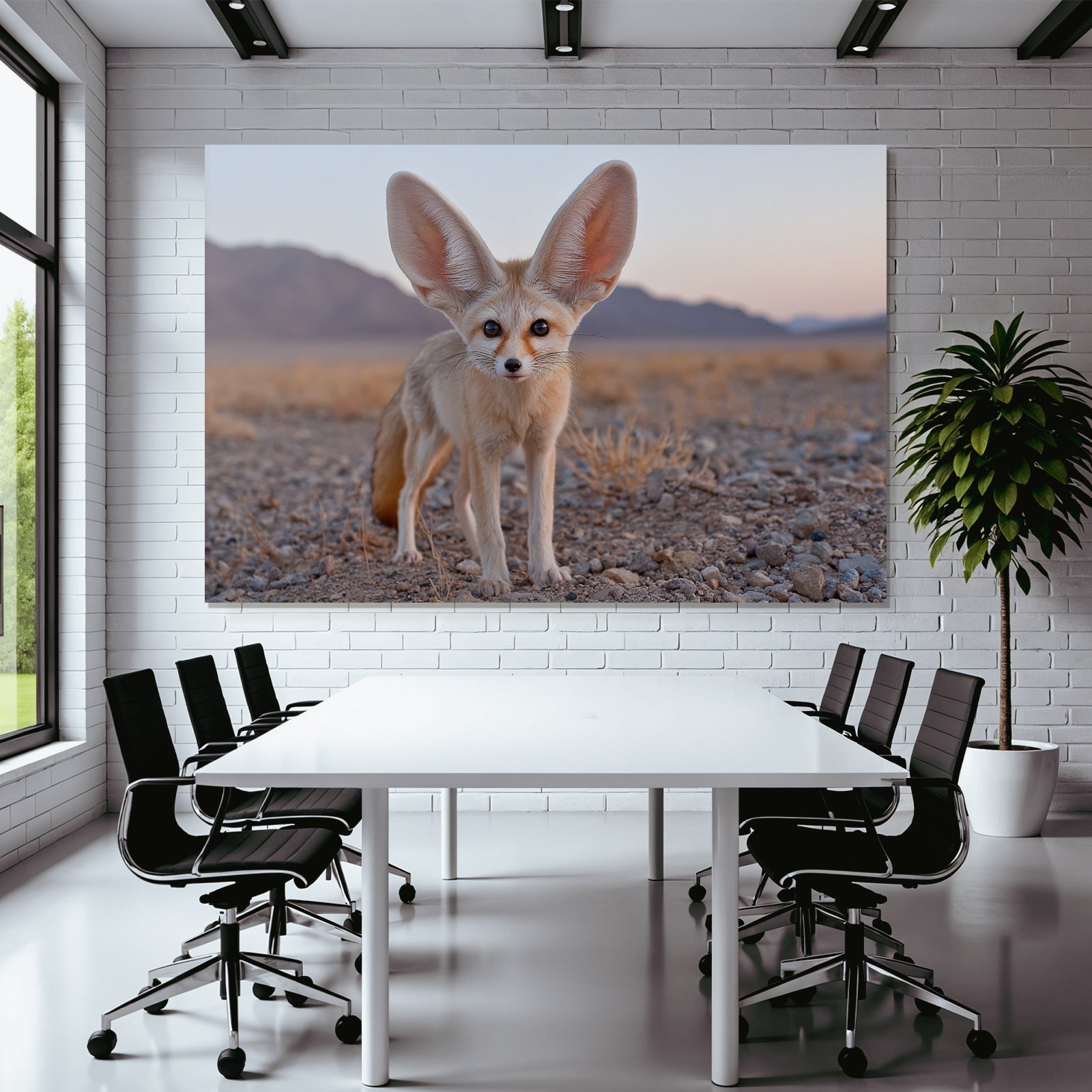 Fennecfuchs In Der Wüste Mit Grossen Ohren