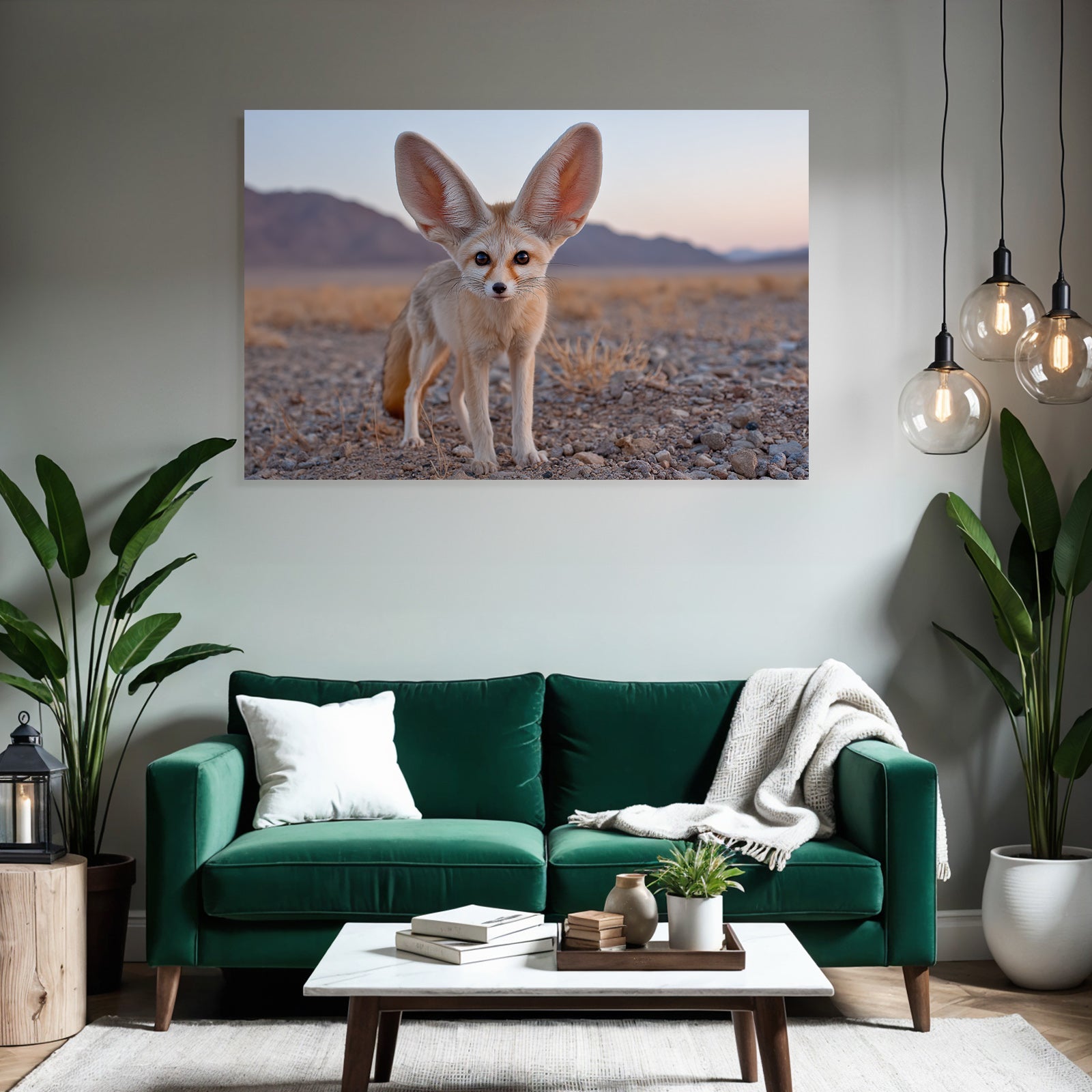 Fennecfuchs In Der Wüste Mit Grossen Ohren