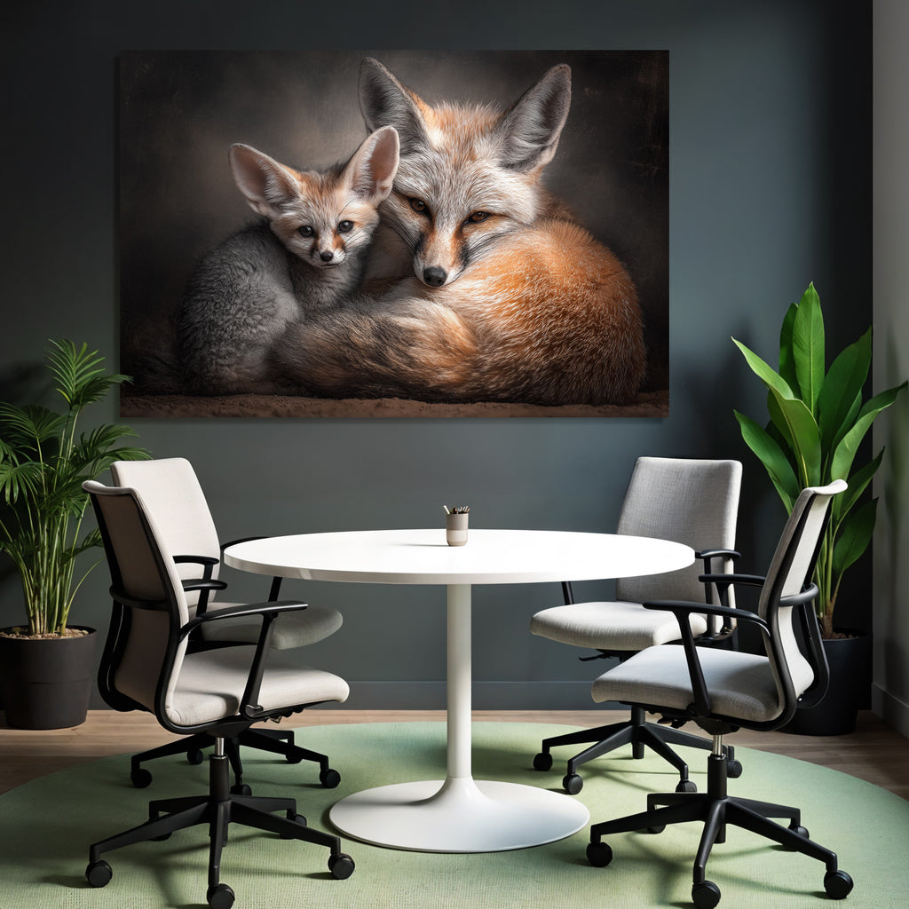Fuchs Und Jungtier Naheaufnahme Orange Und Weiss