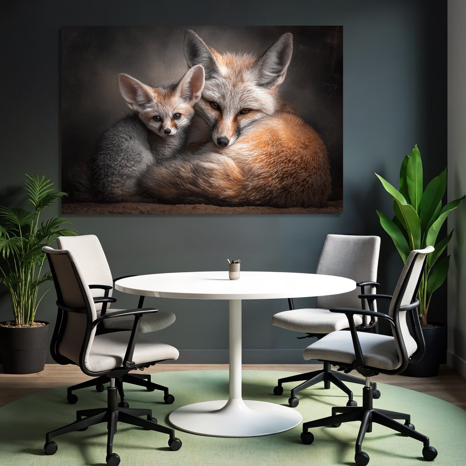 Fuchs Und Jungtier Naheaufnahme Orange Und Weiss
