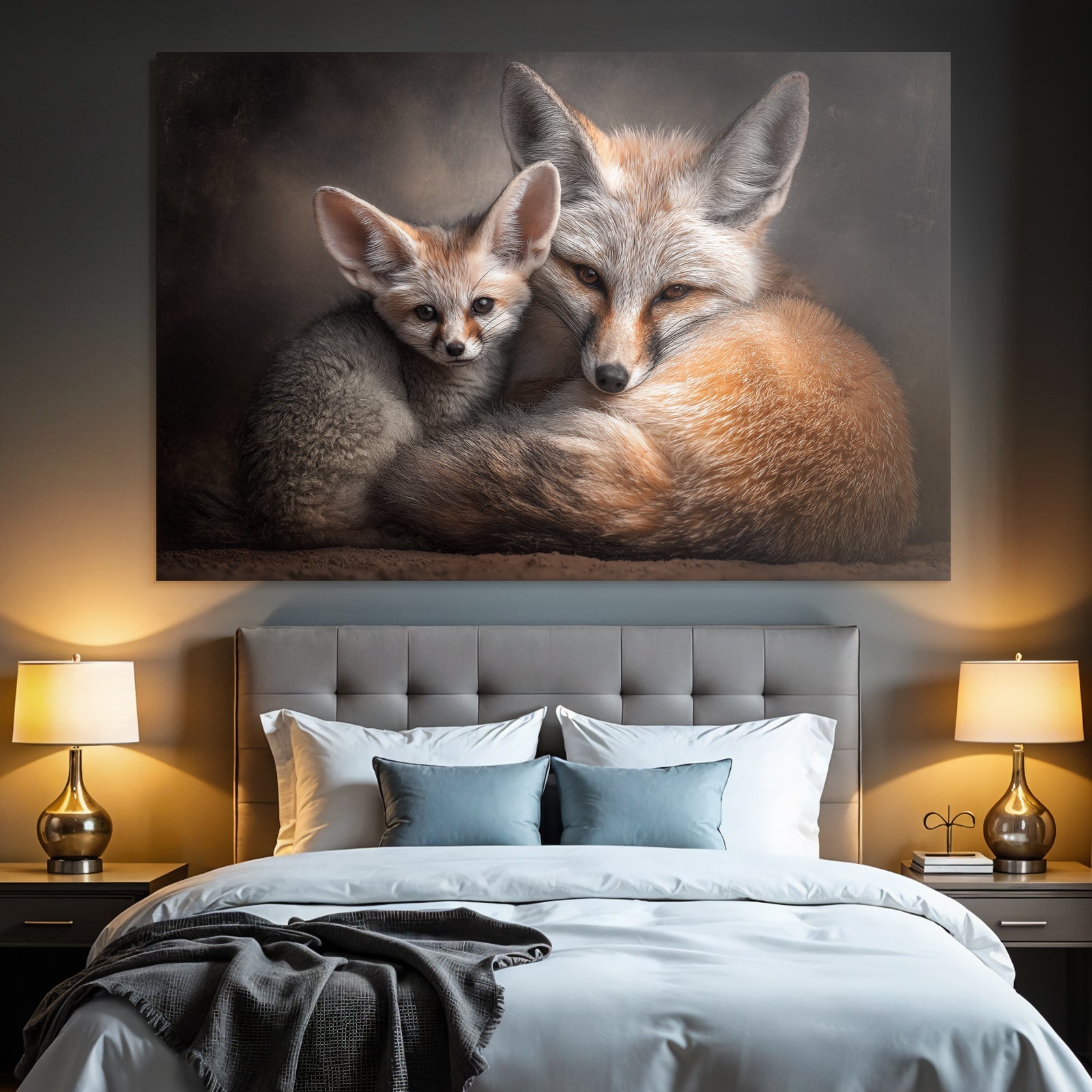 Fuchs Und Jungtier Naheaufnahme Orange Und Weiss