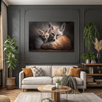 Fuchs Und Jungtier Naheaufnahme Orange Und Weiss