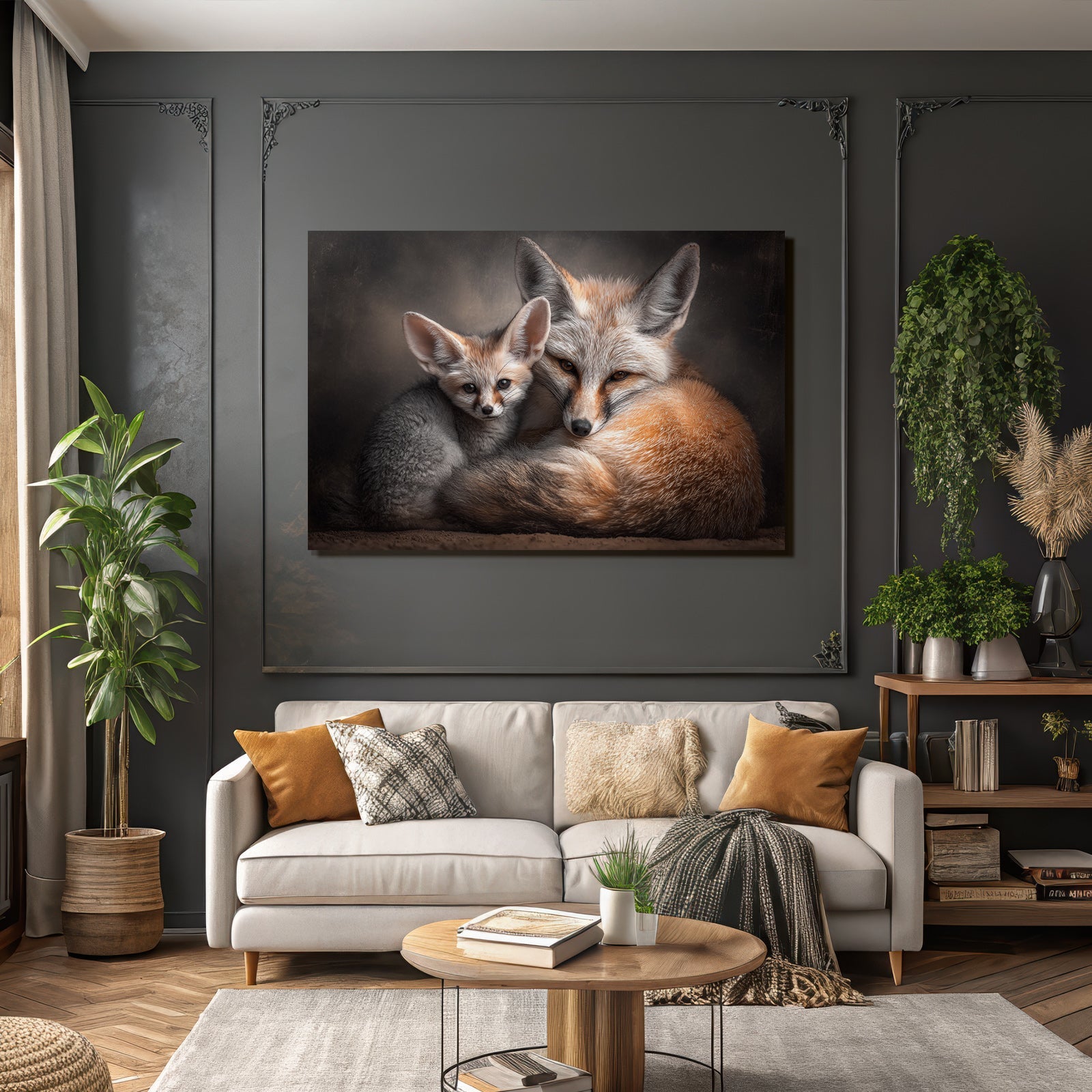 Fuchs Und Jungtier Naheaufnahme Orange Und Weiss