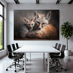 Fuchs Und Jungtier Naheaufnahme Orange Und Weiss