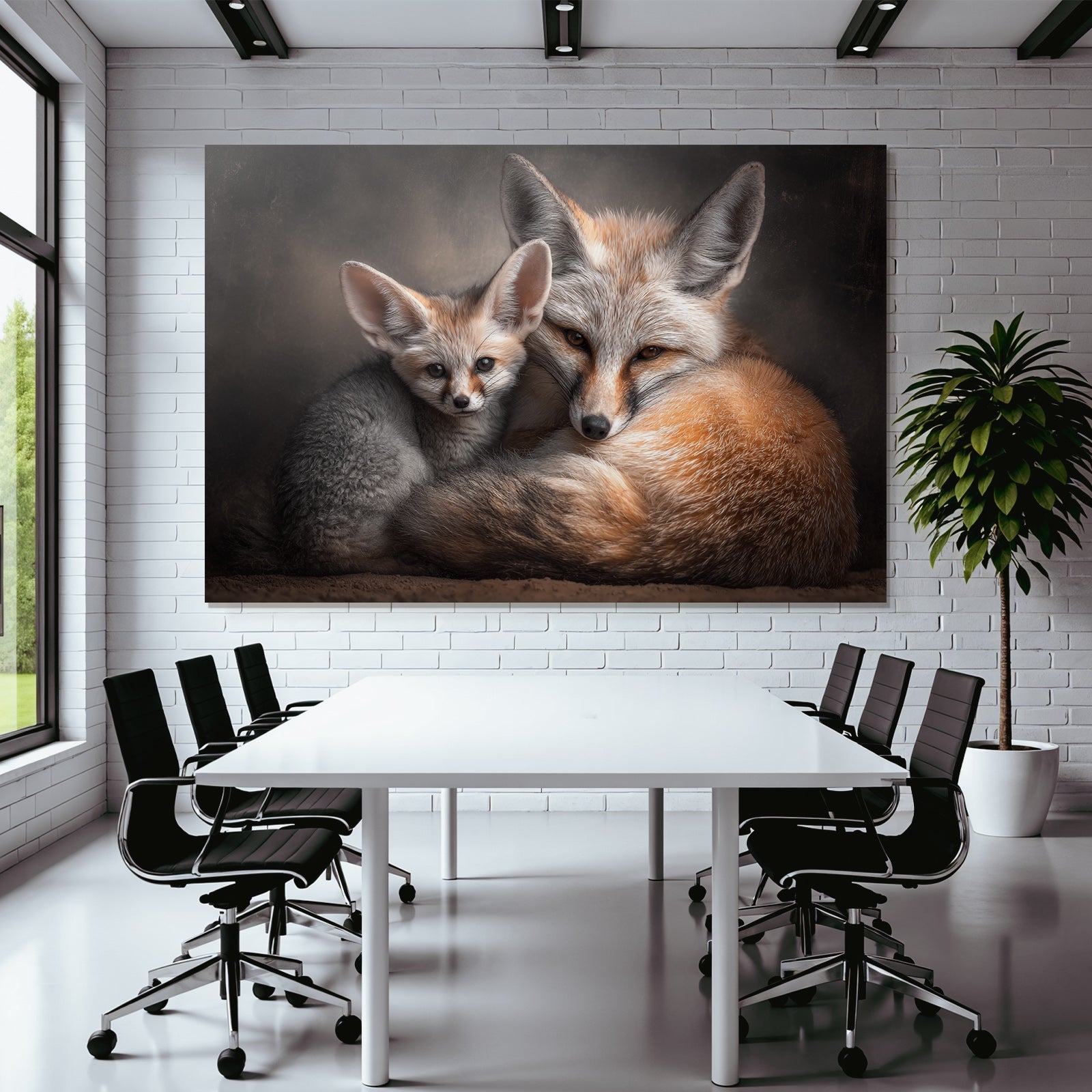 Fuchs Und Jungtier Naheaufnahme Orange Und Weiss