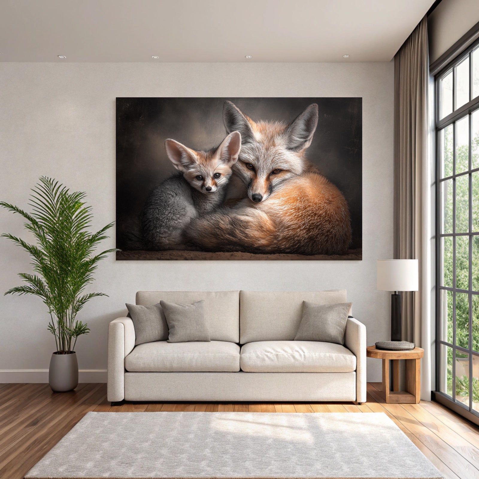 Fuchs Und Jungtier Naheaufnahme Orange Und Weiss
