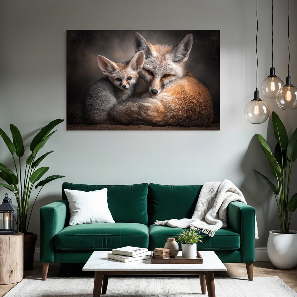 Fuchs Und Jungtier Naheaufnahme Orange Und Weiss