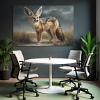 Fuchsartiges Tier Im Natur Umfeld Mit Grossen Ohrern Buschigem Schwanz Und Fell Texture