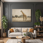 Giraffe In Natur Entspannt Kunstvoll Mit Weichen Farben