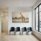 Giraffe In Natur Entspannt Kunstvoll Mit Weichen Farben