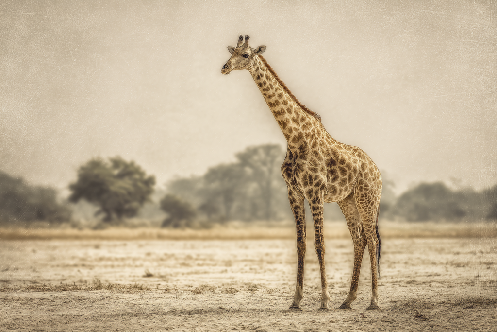 Giraffe In Natur Entspannt Kunstvoll Mit Weichen Farben | Safari und Wildtiere | Tiere