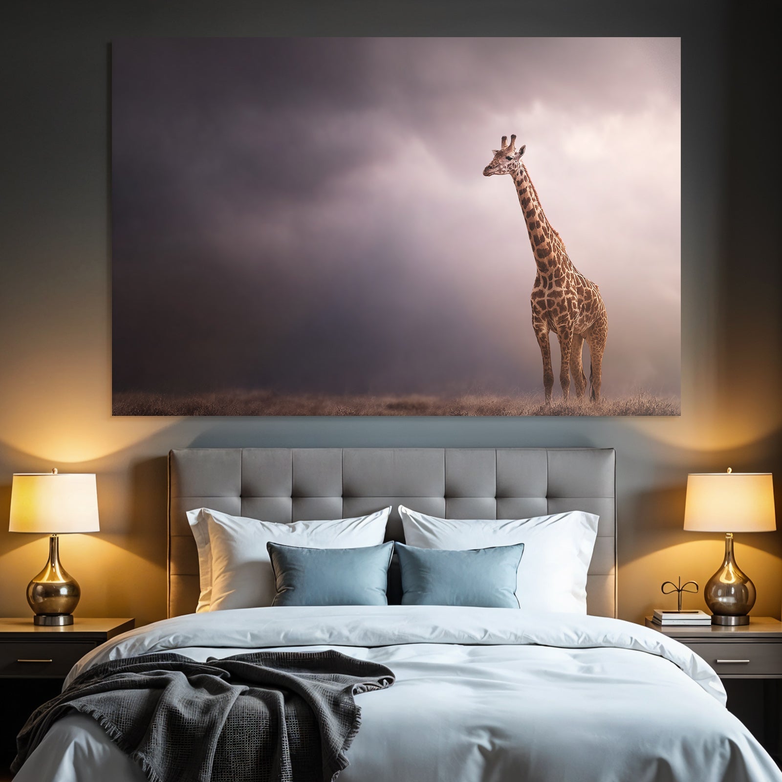 Giraffe In Natural Setting Mit Dramatischem Himmel