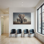 Gruppen Elefanten Natur Stimmungsvoll