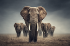 Gruppen Elefanten Natur Stimmungsvoll | Safari und Wildtiere | Tiere
