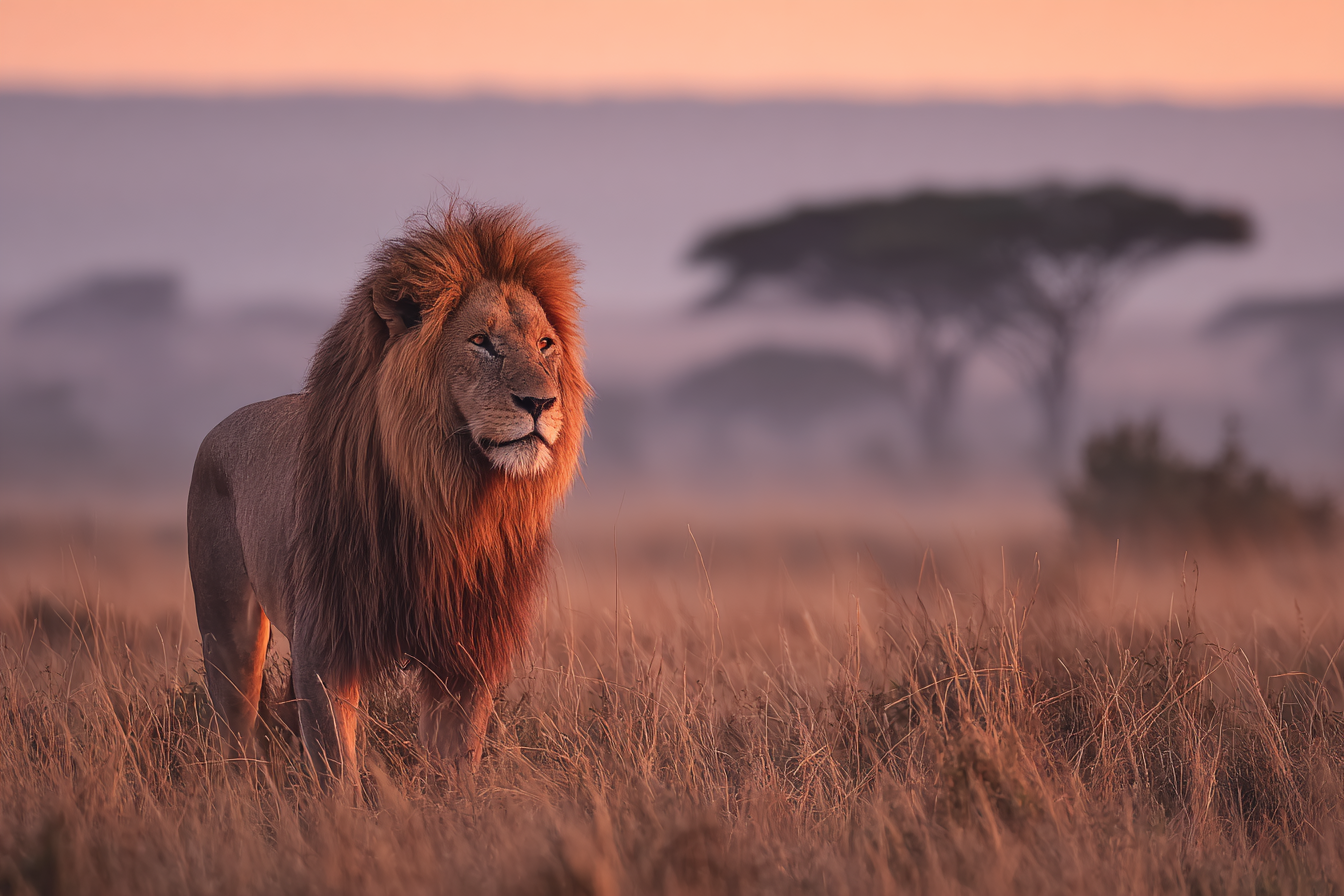 Löwen In Der Savanne Bei Sonnenuntergang | Safari und Wildtiere | Tiere