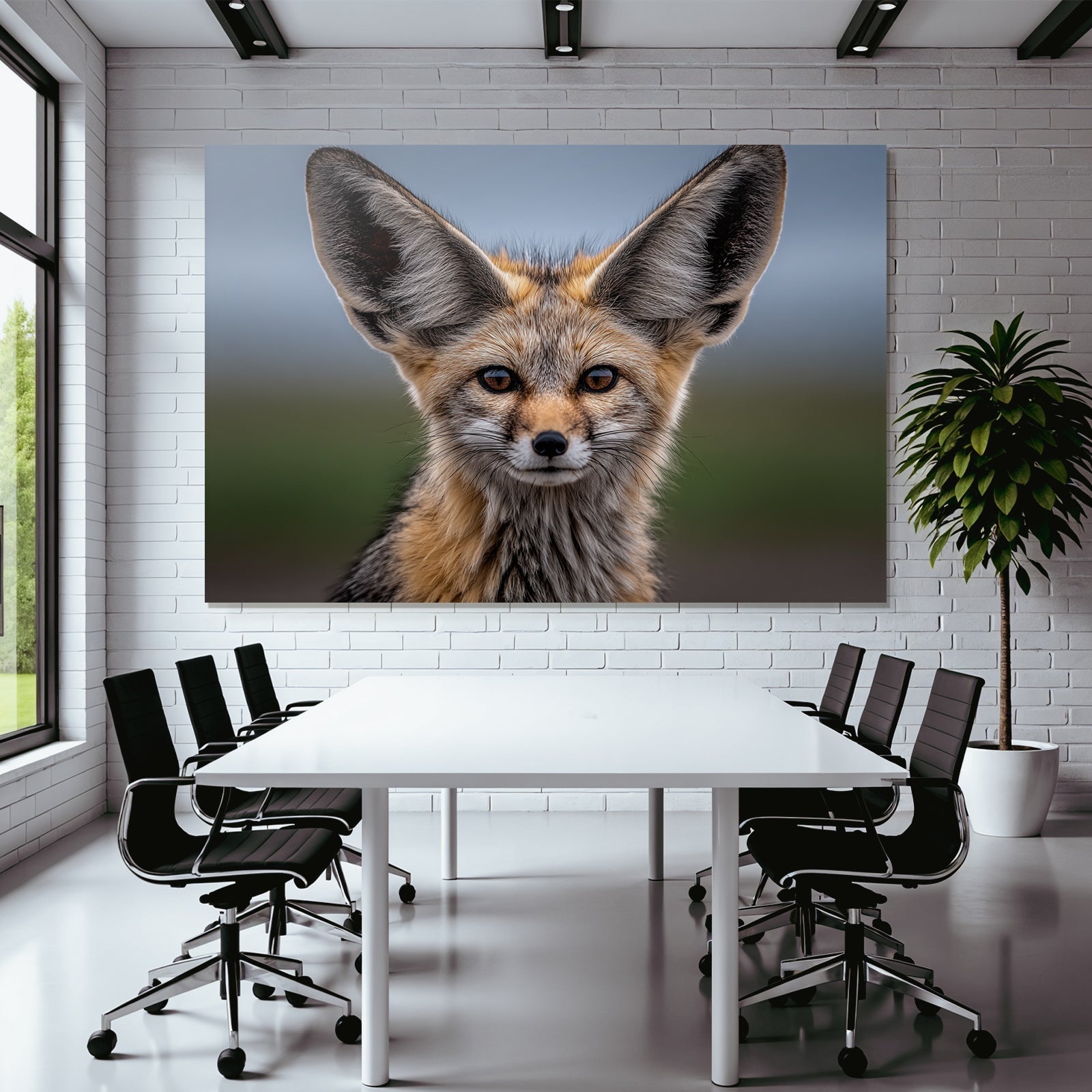Naheaufnahme Von Einem Fennek Fuchs In Der Sahara Desert