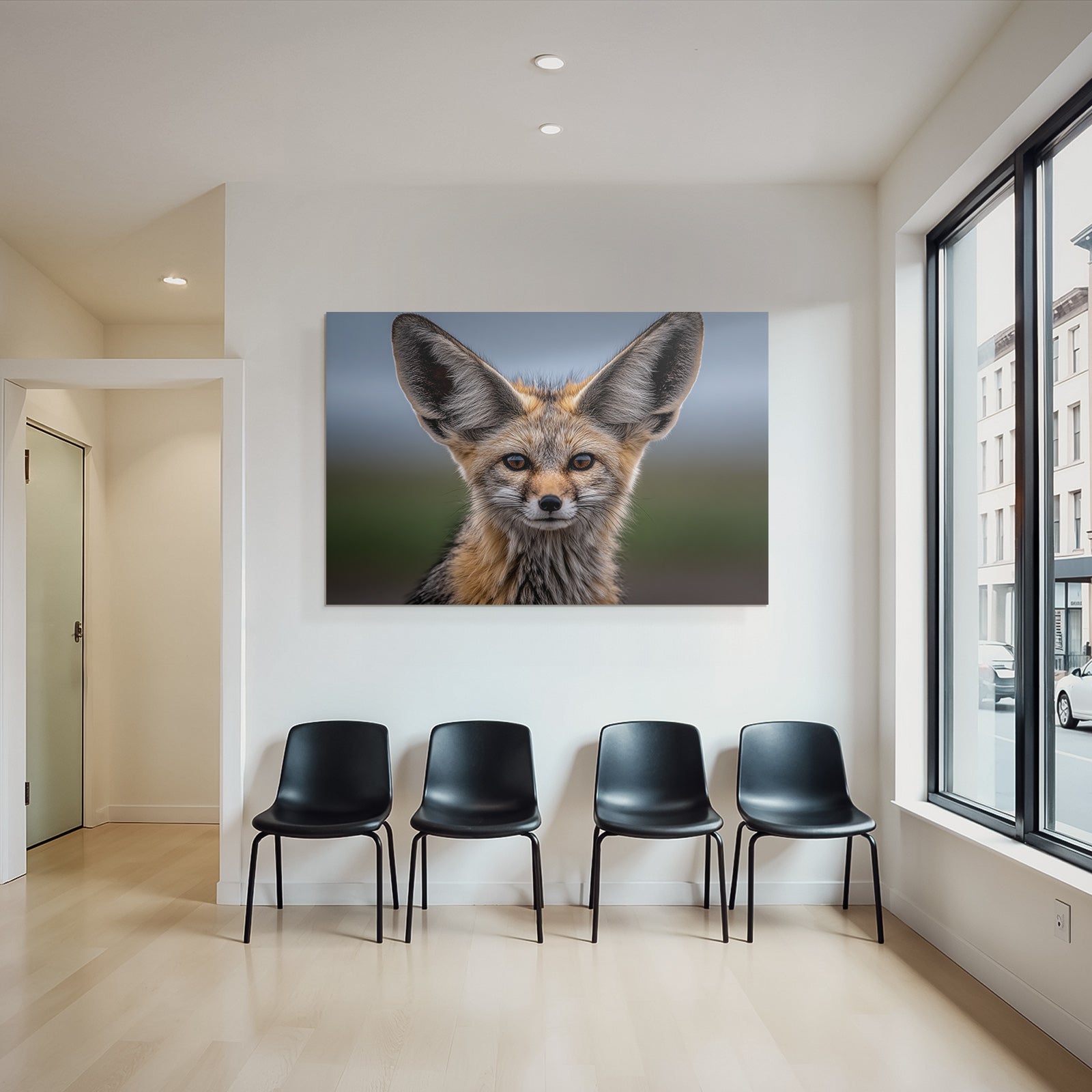 Naheaufnahme Von Einem Fennek Fuchs In Der Sahara Desert