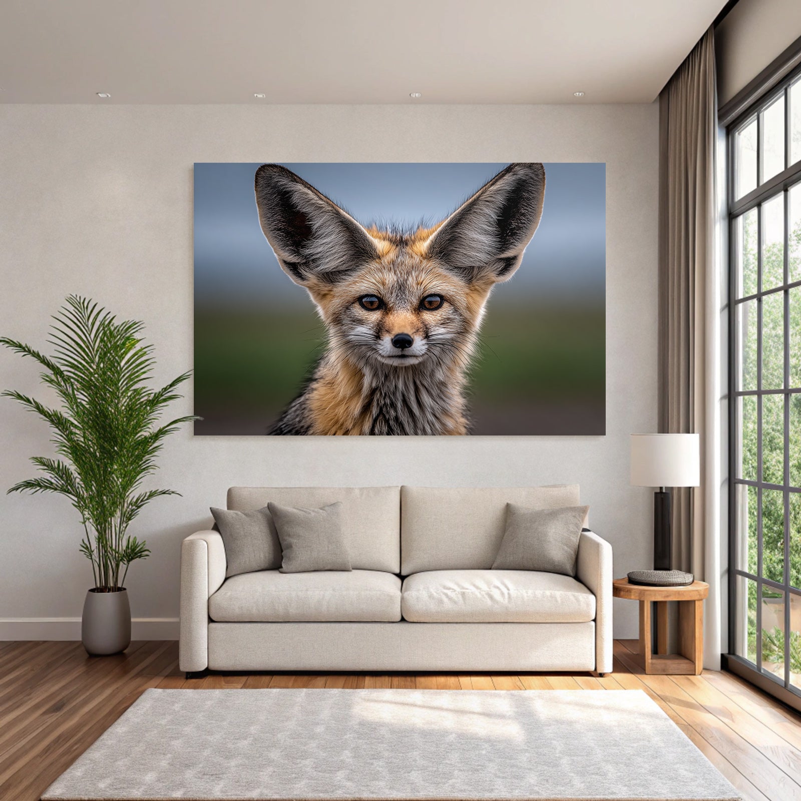 Naheaufnahme Von Einem Fennek Fuchs In Der Sahara Desert