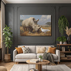 Nashorn Und Taube In Natur Komposition Wild Und Natur