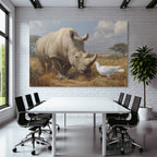 Nashorn Und Taube In Natur Komposition Wild Und Natur