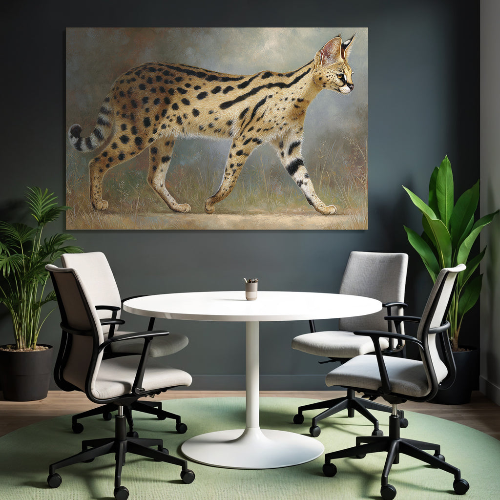 Serval Wildkatze Mit Spotted Fell In Afrika