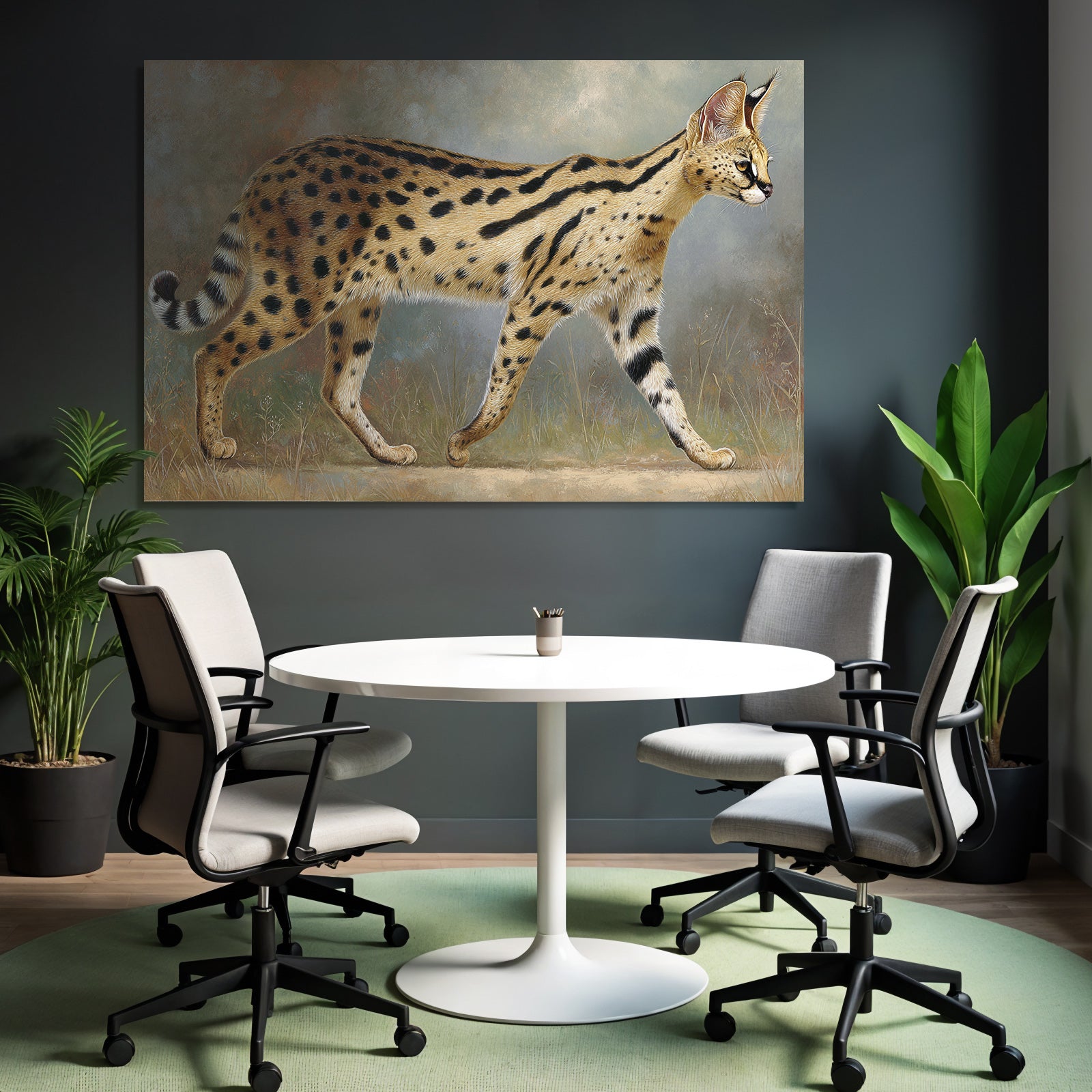 Serval Wildkatze Mit Spotted Fell In Afrika