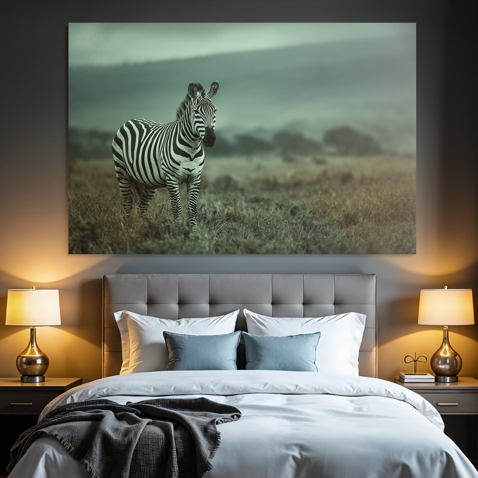 Zebra Im Natur In Kunstvollem Hintergrund