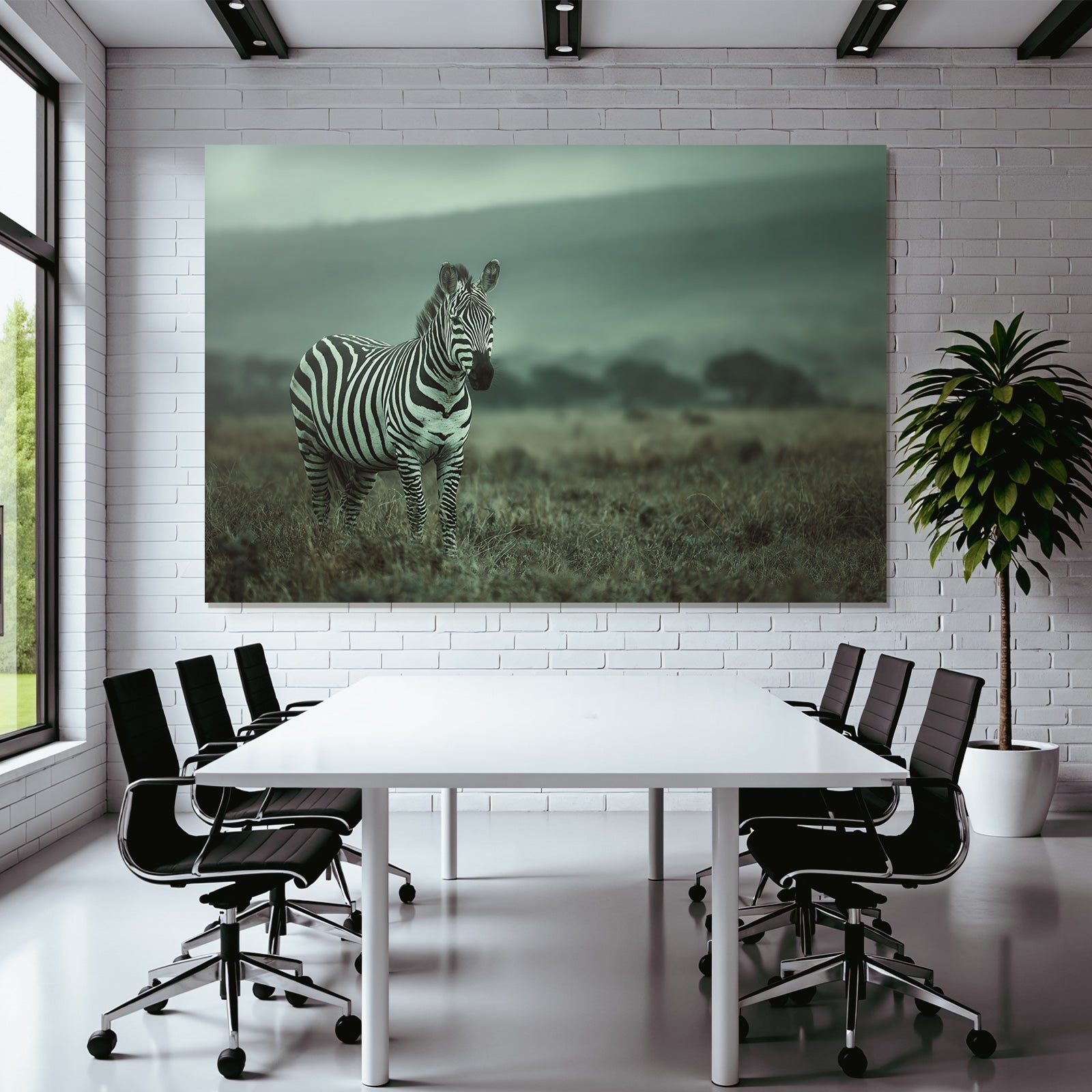 Zebra Im Natur In Kunstvollem Hintergrund