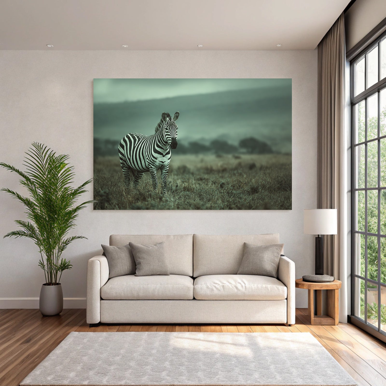 Zebra Im Natur In Kunstvollem Hintergrund